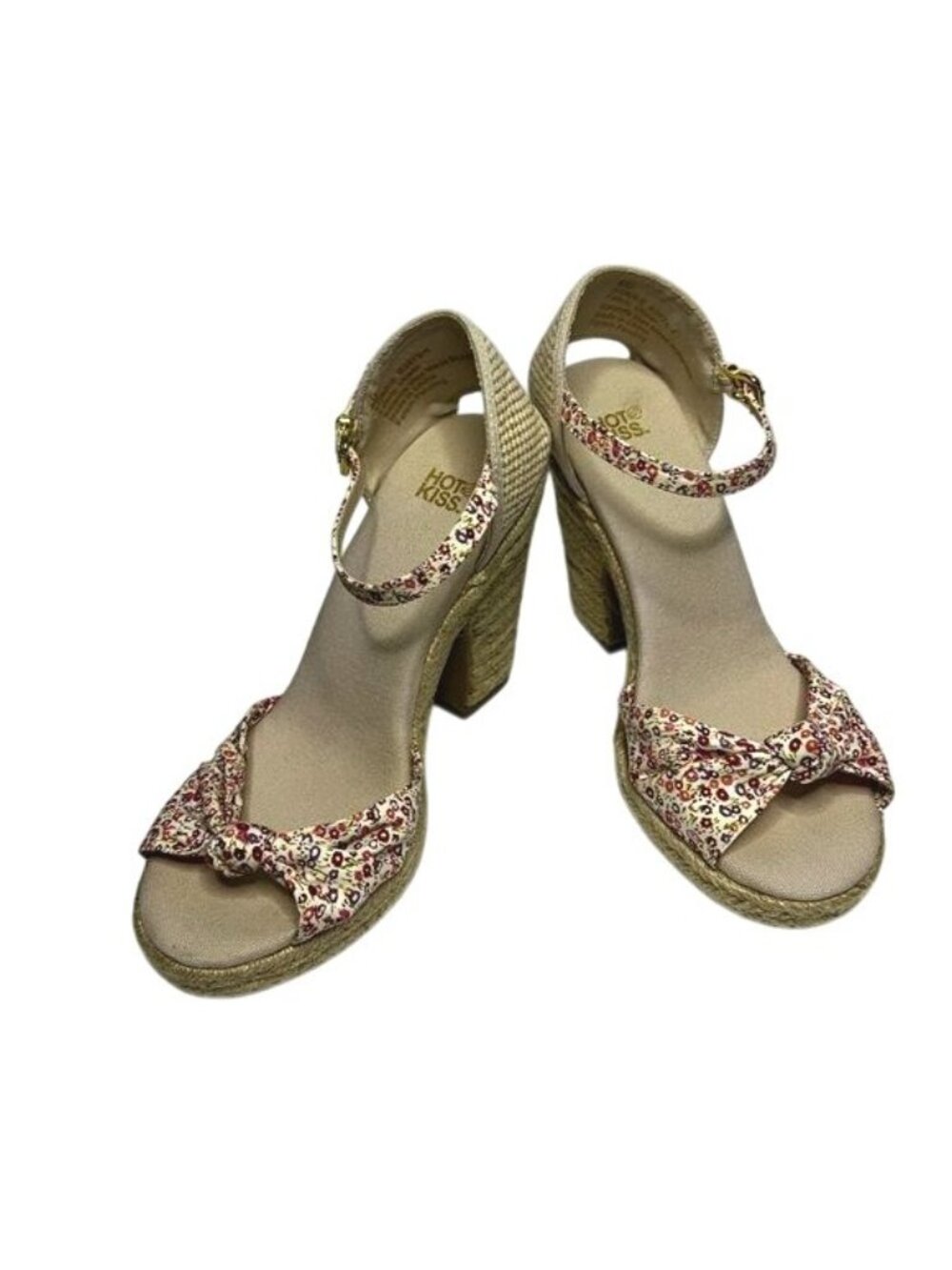 Hot Kiss Floral Ankle-Strap Chunky Heel Sandals Womens Size 8 - Picture 7 of 12